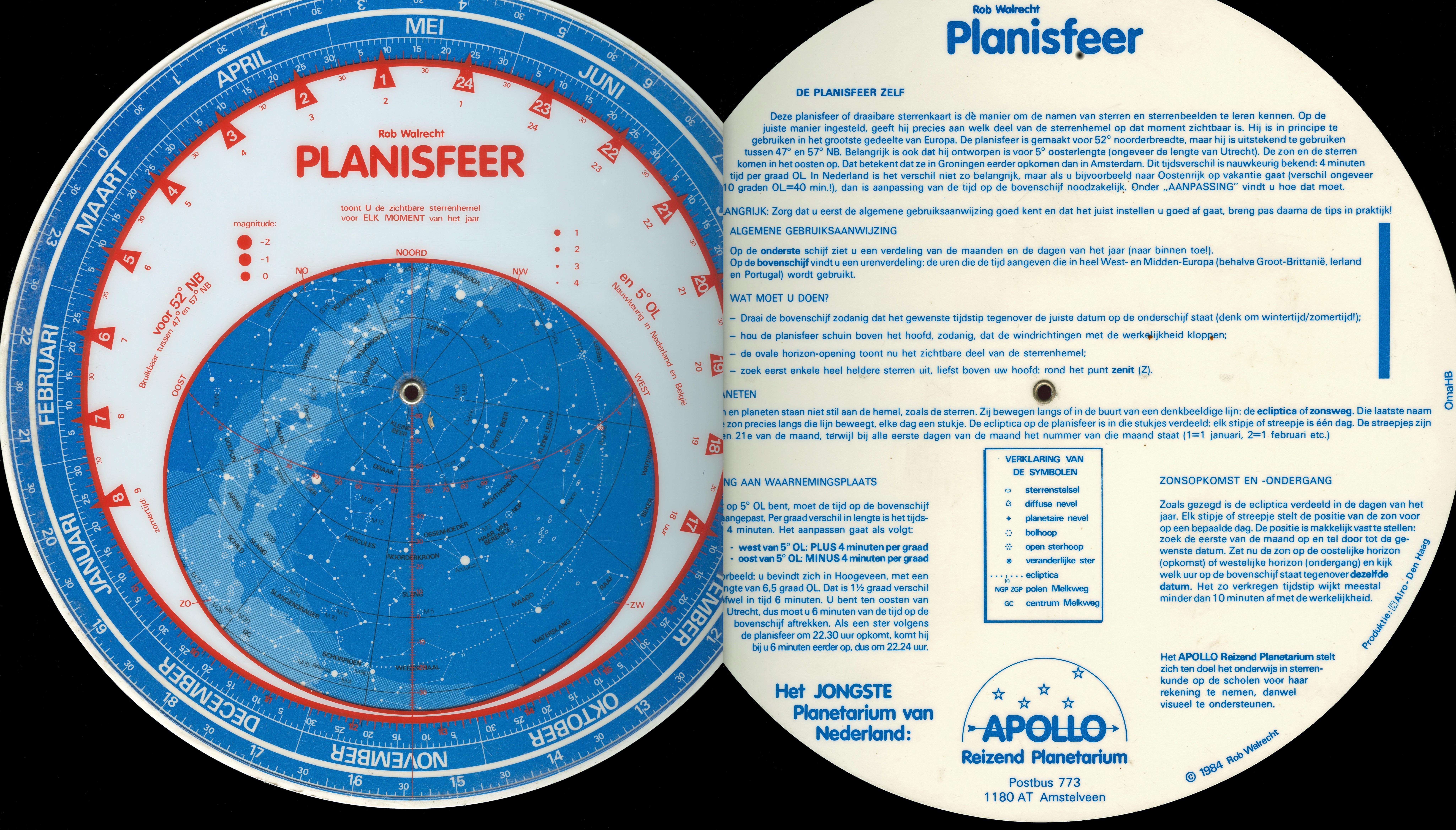 ALRO PLANISFEER (AC-6.05) Desktop Astronomy - Northern Hemisphere