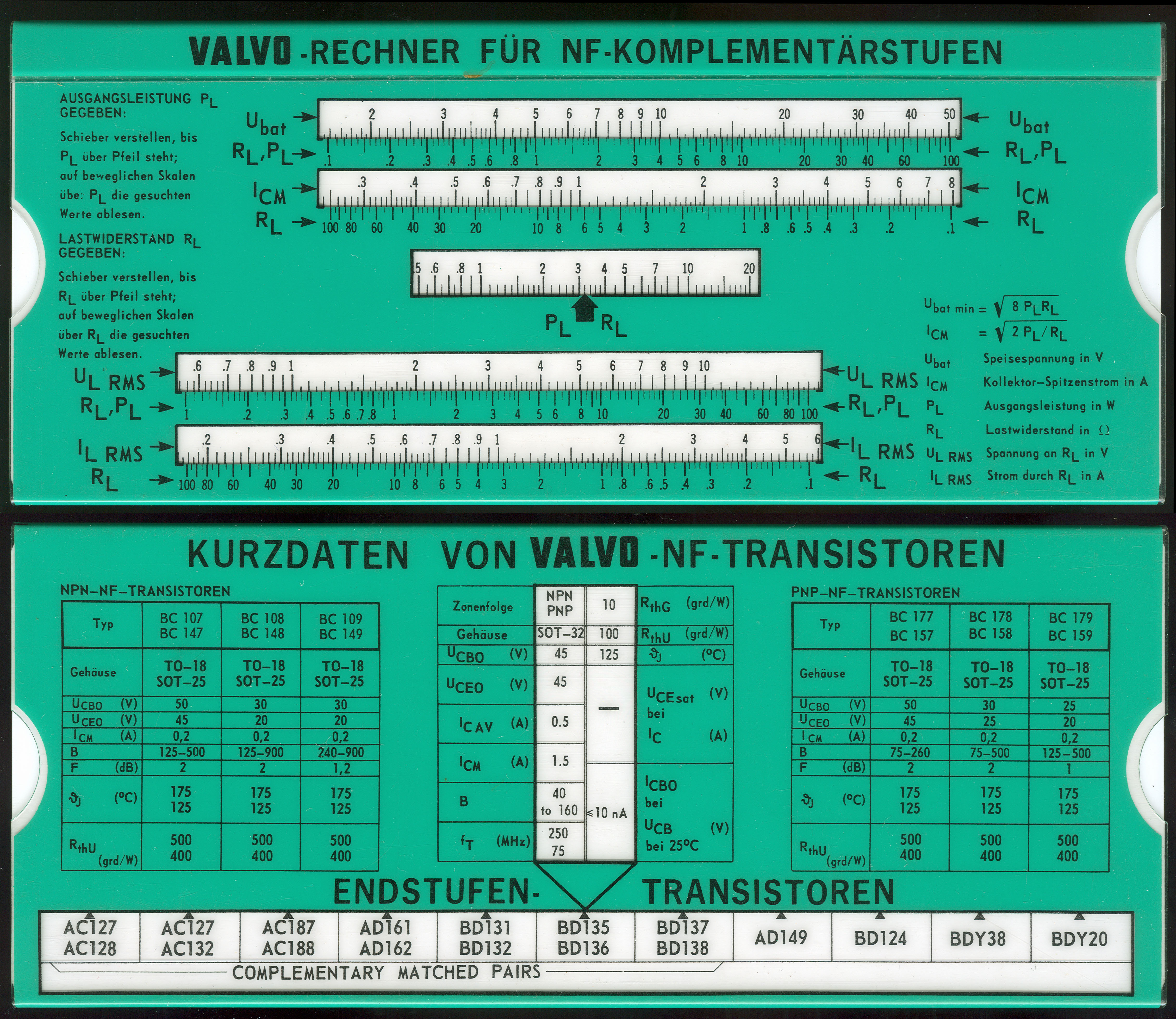 ALRO VALVO-RECHNER Transistors (AC-3.09) Electronics