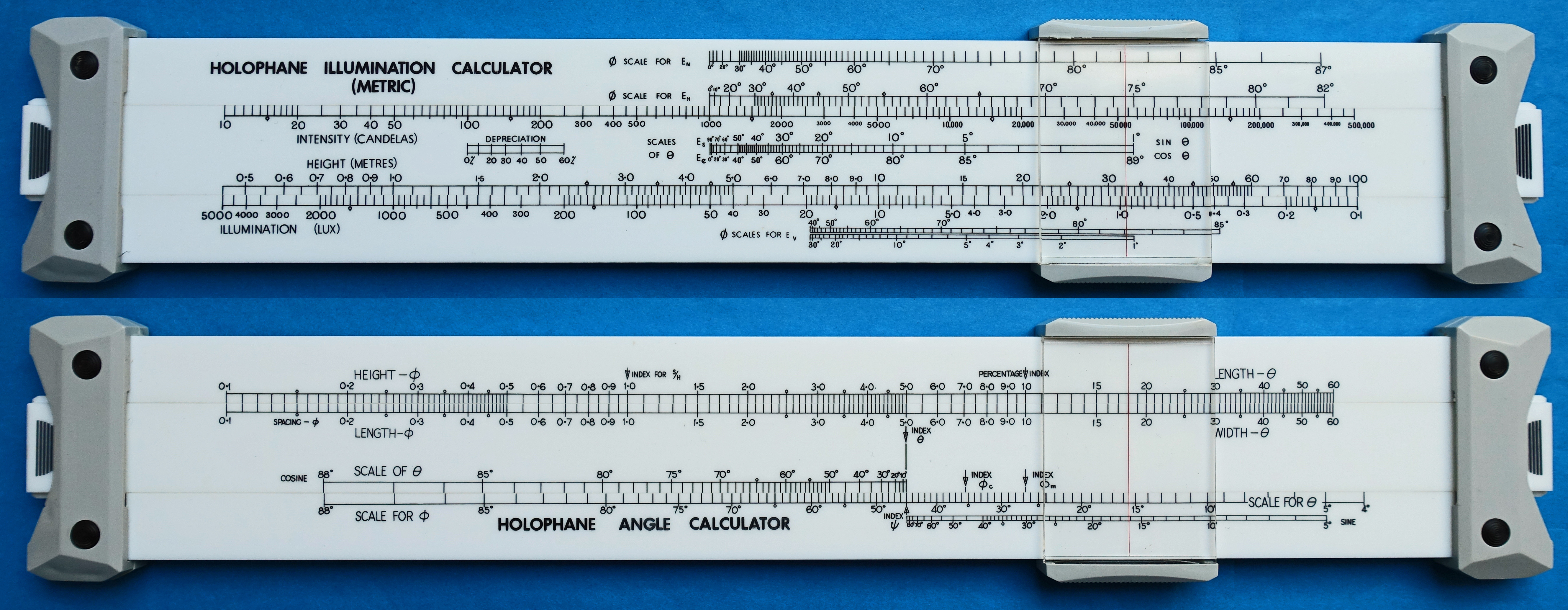 Blundell Harling Ltd. (BH) P4099 Holophane Illumination & Angle Calculator (metric)