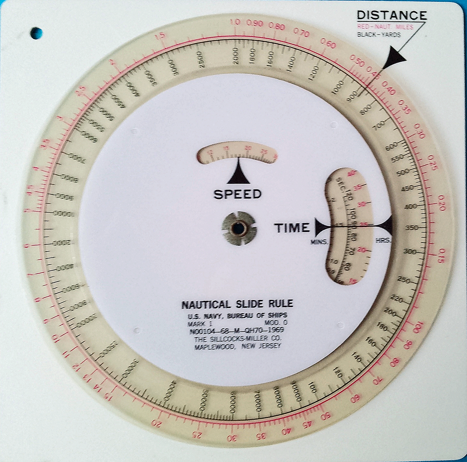 Sillcocks-Miller Nautical Slide Rule Desktop Naval Time-Speed-Distance calculator