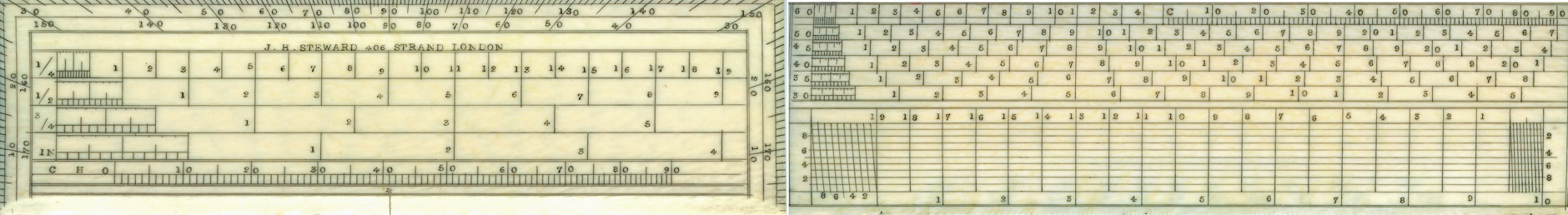 J.H. Steward NoName Pocket Recatangular Protractor/Diagonal Scale