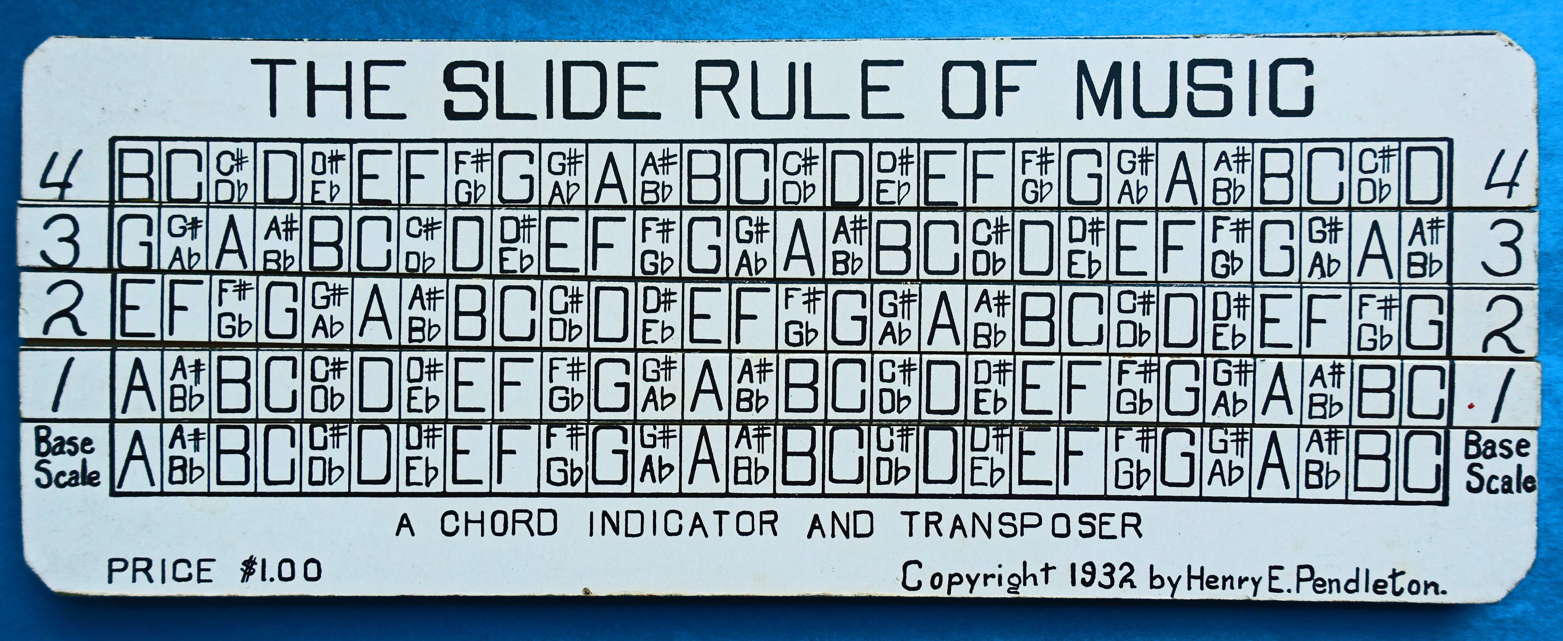 Unknown Slide Rule of Music Music Chord Indicator & Transposer poly-slide(3)